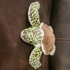 Plush Turtle Toy with Green and Brown Shell